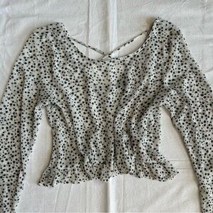 Wild Fable | Black & White Star Patterned Crop Top